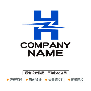 HZ字母ZH字母logo