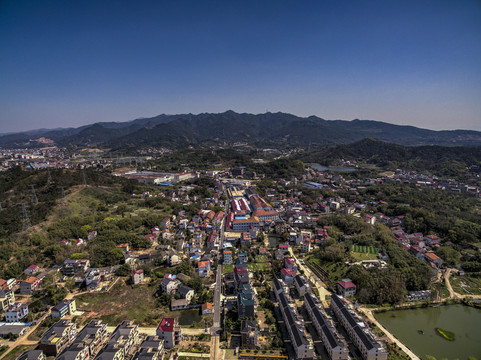 浙江兰溪岩头村民居航拍