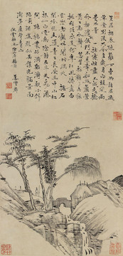 姜實節(jié)仿云林山水圖