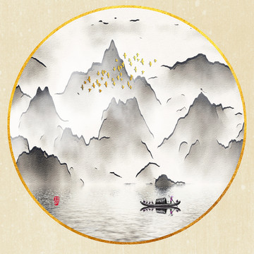 新中式禪意山水
