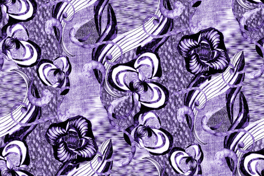 傳統(tǒng)印花花朵底紋撇絲