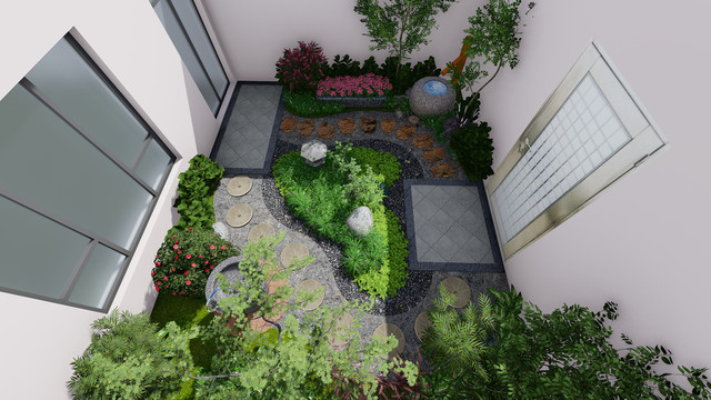 别墅私家花园日式庭院景观设计