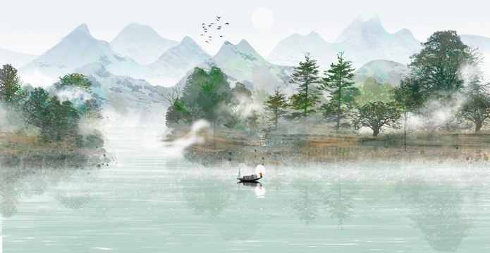 寫意水墨山水畫
