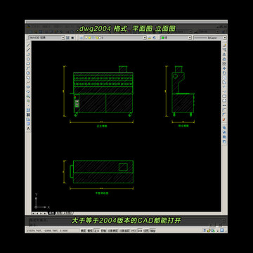 无烟烧烤车CAD平面图立面图