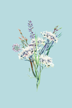 無(wú)框畫(huà)溫柔浪漫花束