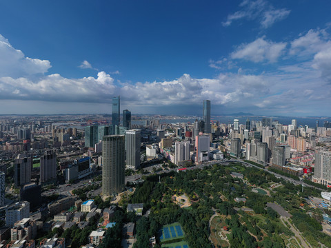 辽宁省大连市中心CBD全景