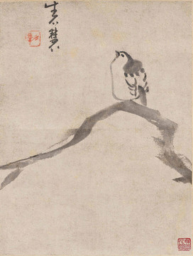 牛石慧古木幽禽圖