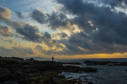 海岸线落日