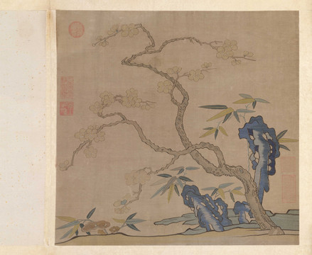 楊士賢緙絲花卉冊之梅花