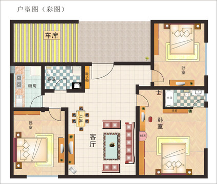 彩色户型图