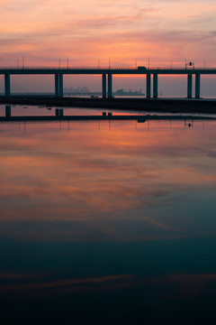 杭州湾跨海大桥日出