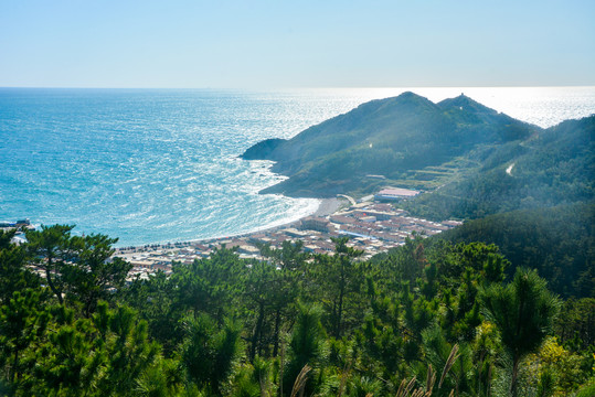 山东长岛海湾海岸线风光