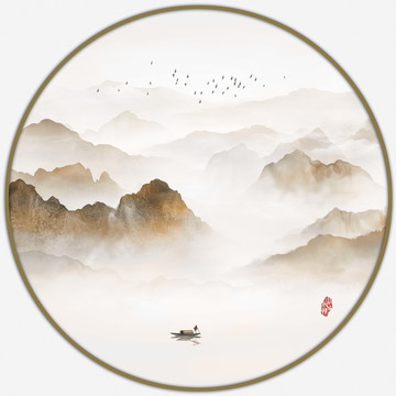 圓形山水畫
