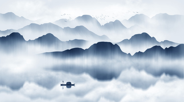 山水背景墻