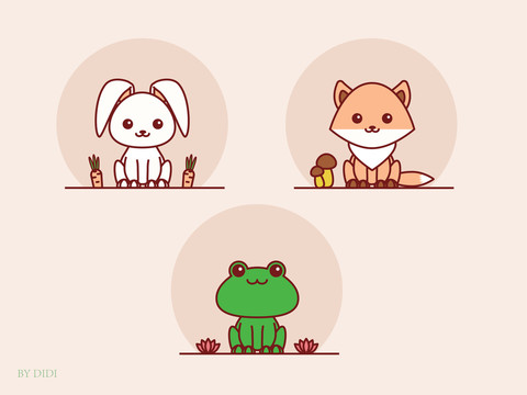 卡通矢量小動物