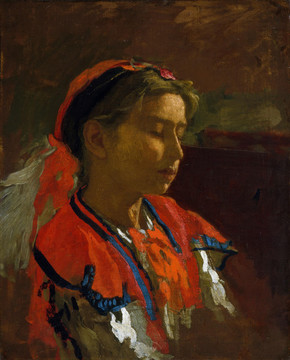 托马斯埃金斯女子肖像油画