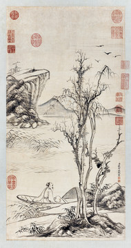 錢維城山水圖軸