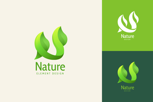 绿色系自然天然商标设计