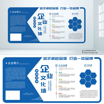 藍(lán)色簡約企業(yè)風(fēng)采展示文化墻