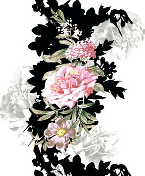 大花朵印花設計圖