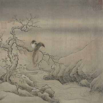 王詵烏桕文禽圖