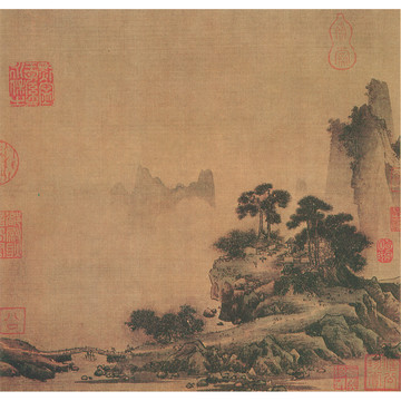  閻次于山村歸騎圖