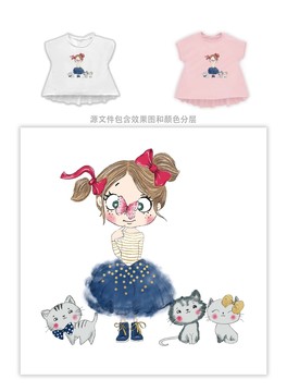 小女孩和貓咪