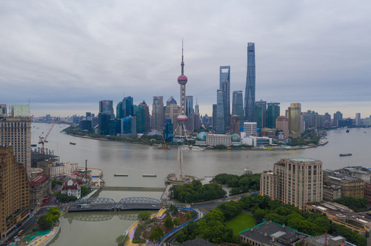 航拍上海城市全景027
