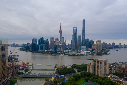 航拍上海城市全景028
