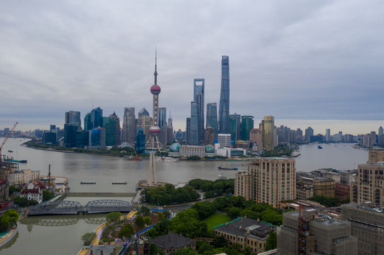 航拍上海城市全景029