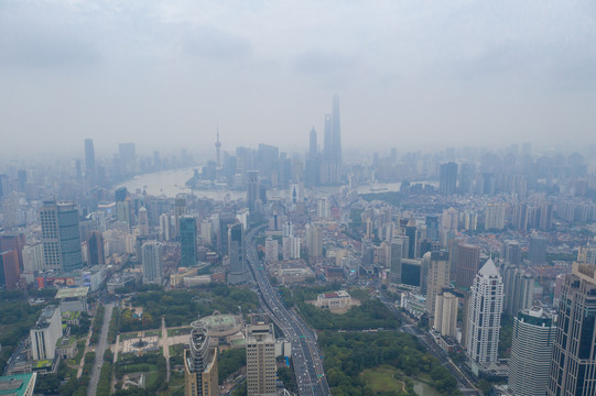 航拍上海城市全景045