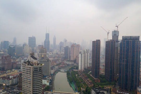 航拍上海城市全景064
