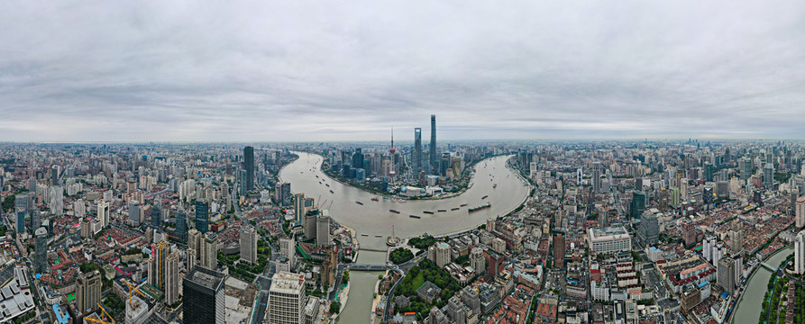 航拍上海城市全景076