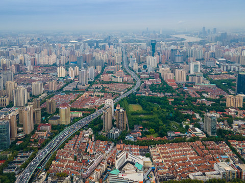 航拍上海城市全景095