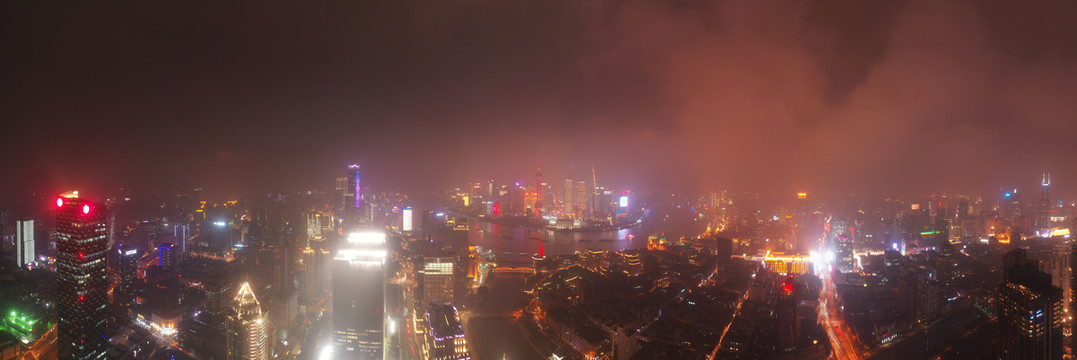 航拍上海城市夜景114