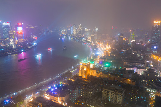 航拍上海城市夜景125