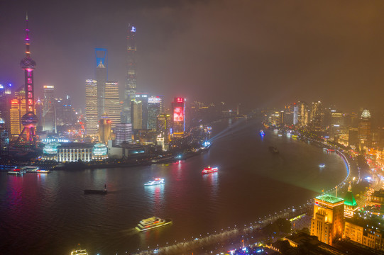 航拍上海城市夜景128