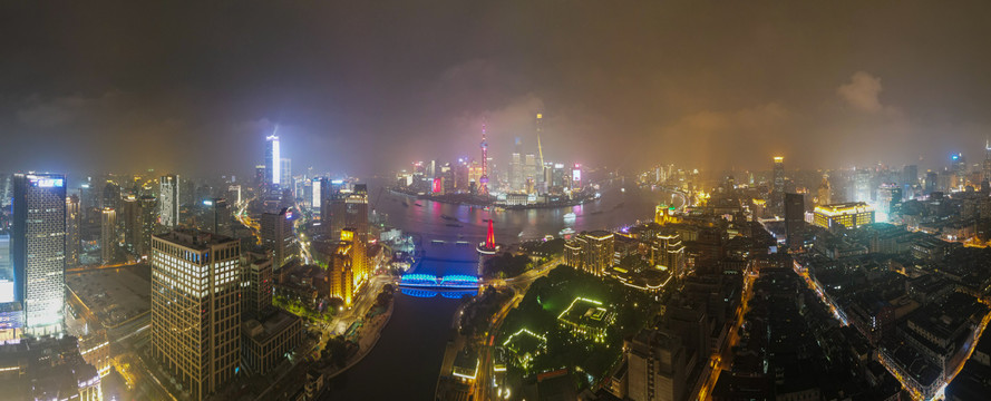 航拍上海城市夜景152