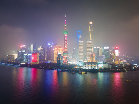 航拍上海城市夜景162