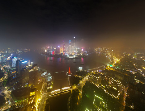 航拍上海城市夜景166