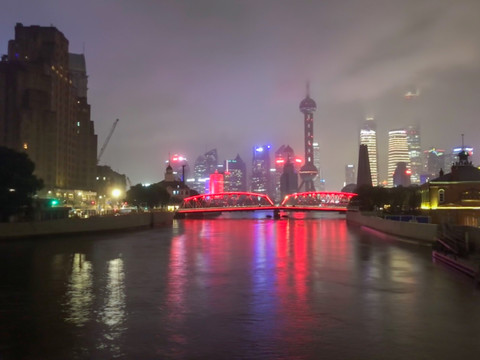 航拍上海城市夜景170