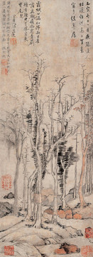 杜瓊疏林秋煙圖