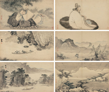 張路山水人物圖冊