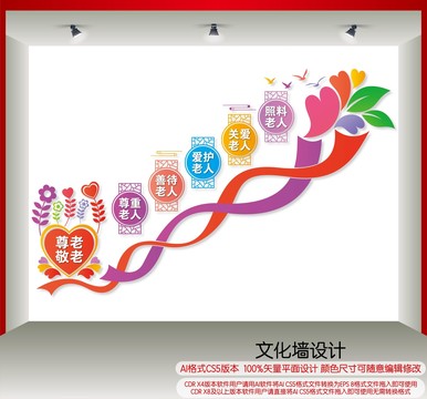 敬老院樓梯間文化墻