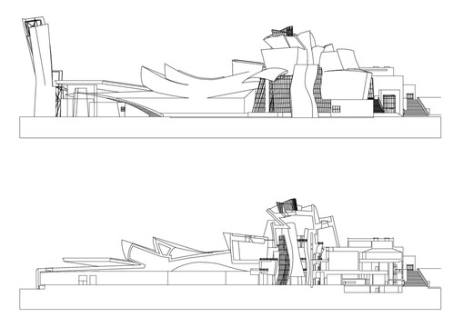 古根海姆博物馆精细线稿