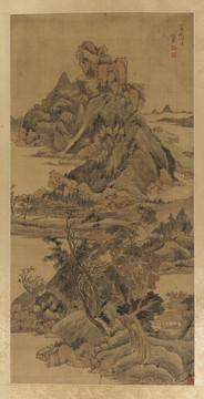 趙佐秋山讀書圖