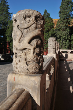 北京太庙祧殿石望柱龙柱