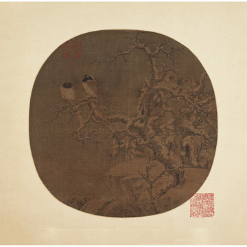 李迪寒柯山鷓圖