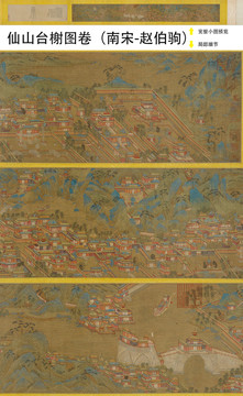 趙伯駒仙山臺(tái)榭圖卷