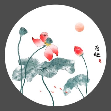 荷花裝飾畫
